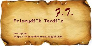Frisnyák Teréz névjegykártya